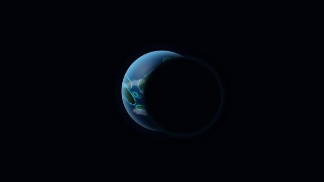 Planet earth globe and space with orbit, astronomy and science for education, environment and world. Global, map and atmosphere with climate, geography and nature for travel, future and galaxy study