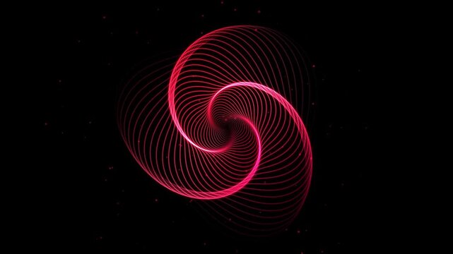 Red Abstract Geometric Vortex Rotating Triangular Lines Motion Graphic Background for rotation and spiral Projects glowing neon mathematical gyroscopic dark technology science futuristic dynamic flow