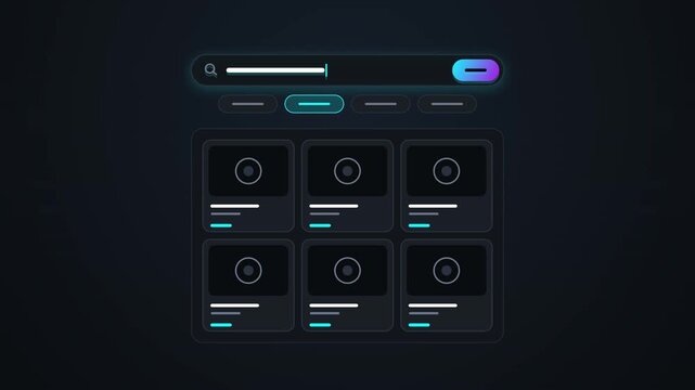 Modern Search Bar Interface with Glowing Gradient Button