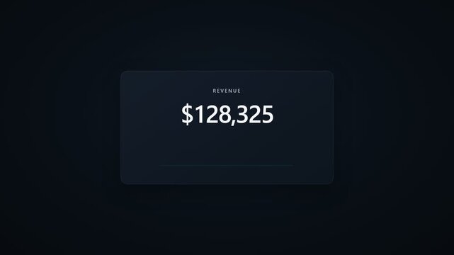 Dark animated big number counter showing lifetime revenue generated and total earnings
