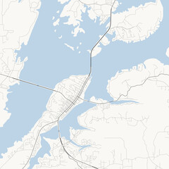 Guntersville, Alabama street map line art with Lake Guntersville in soft blue, minimalist city map for wall art and travel designs © Melia