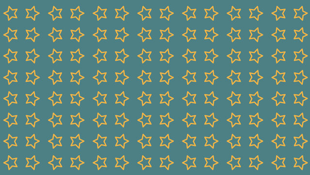 Seamless yellow star pattern background illustration with teal blue color, perfect for wallpaper, wrap paper, fabric print, and graphic design.