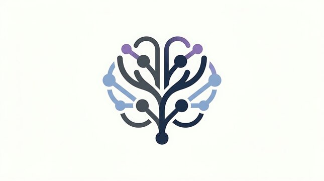Digital brain logo icon representing artificial intelligence and