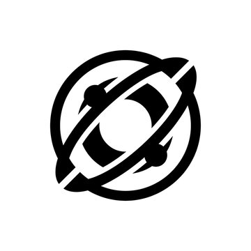 Abstract global connection logo icon representing network and