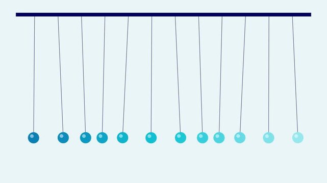 Ocean blue pendulum wave of balls on strings seamless loop