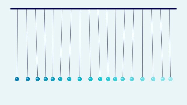 Ocean blue pendulum wave of balls on strings seamless loop