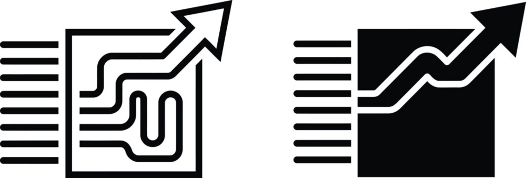 Upward Trending Growth Chart Arrow Business Vector Icon