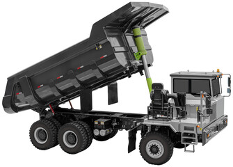 Side view gray dump truck © Ratchapon