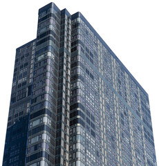 Fototapeta premium Bottom up view black condominium building