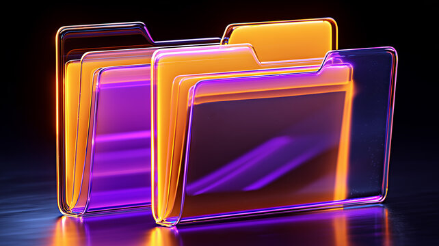 A group of file folders represents document organization digital storage records management and efficient business information systems.
