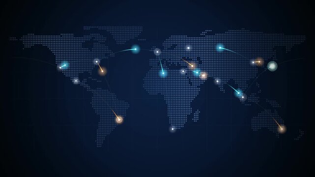 Global Digital Network Illustrating Connectivity and Data Exchange