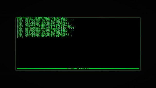 Retro computer operating system terminal loading and system restore