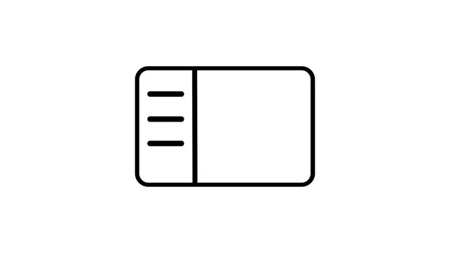 Sidebar menu navigation panel icon for website layout documentation.