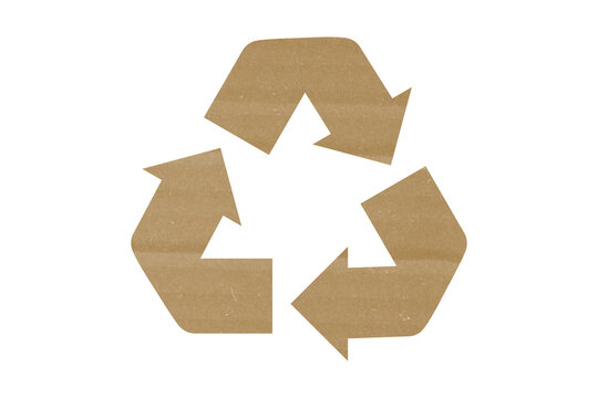 Kraft Paper Recycling Symbol Eco Friendly Waste Recycling Concept Isolated On White Background