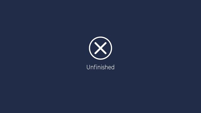 Cross mark animation off white and dark blue background. Tease icon indicate wrong, unchecked, and unfinished concept. Animation of crossed lines, denial concept, incorrect cross symbol.