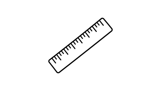 Metric wooden ruler line icon representing precision measurement tool.