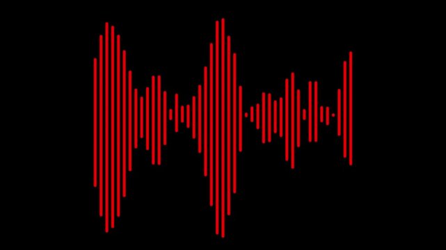 Audio sound wave equalizer icon set, colorful music bar graph on black background