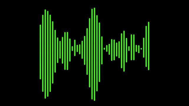 Audio sound wave equalizer icon set, colorful music bar graph on black background