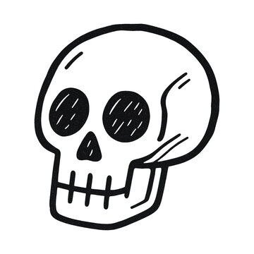PNG Simple black skull illustration