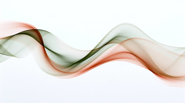 Abstract Smooth Flowing Waves on White Background