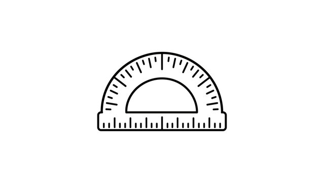 Protractor geometry tool line icon for mathematical angle measurement.