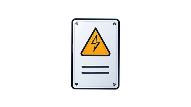 Warning sign for electricity hazard, safety symbol, high voltage alert