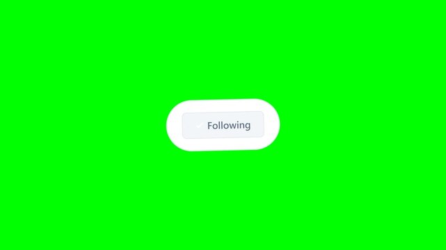 フォロー追加ボタン滑らかスライド表示グリーンスクリーン