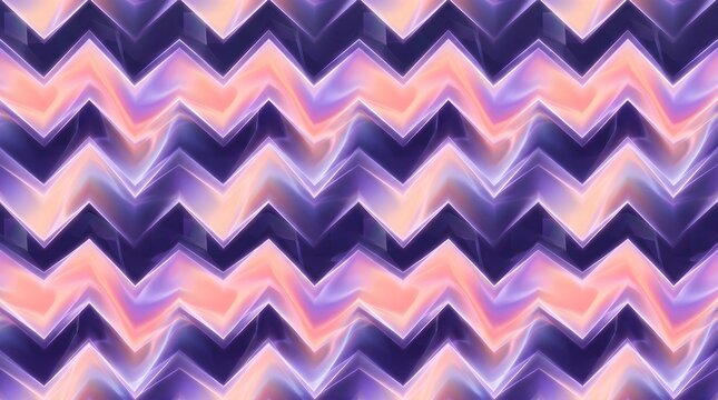 Seamless abstract chevron pattern featuring glowing purple and pink zigzag lines in vibrant geometric texture.