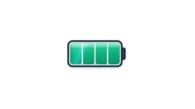 Full battery icon graphic with white background