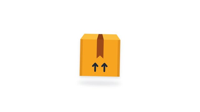 A simple cardboard box with arrows indicating which way is up. Ready for shipping.