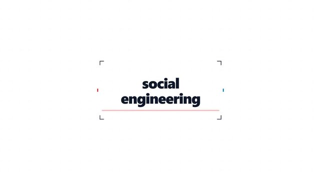 Social engineering text on white background, hacking and manipulation concept