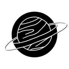 Saturn planet circle badge space icon © Ikhwanul
