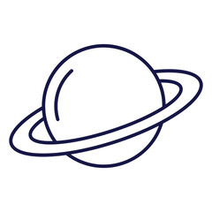 Ringed planet linear astronomy space icon © Ikhwanul