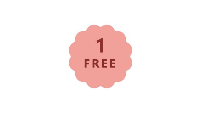 Single free offer badge, graphic element with text for promotion.