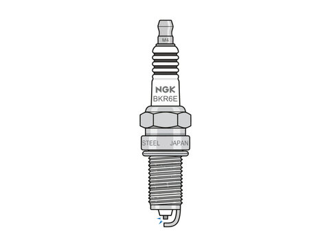 Spark Plug NGK BKR6E with Metal Hex and Threads