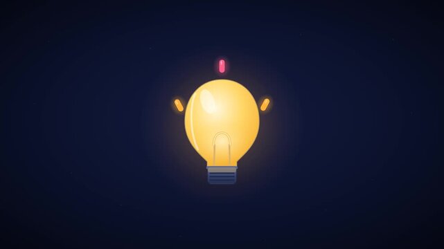 Glowing light bulb symbolizes innovation and bright ideas on a dark background
