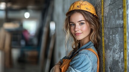 Obraz premium Woman construction worker