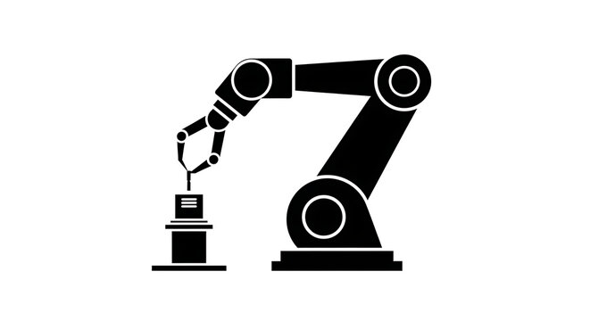 Industrial robotic arm performing automated assembly on a production