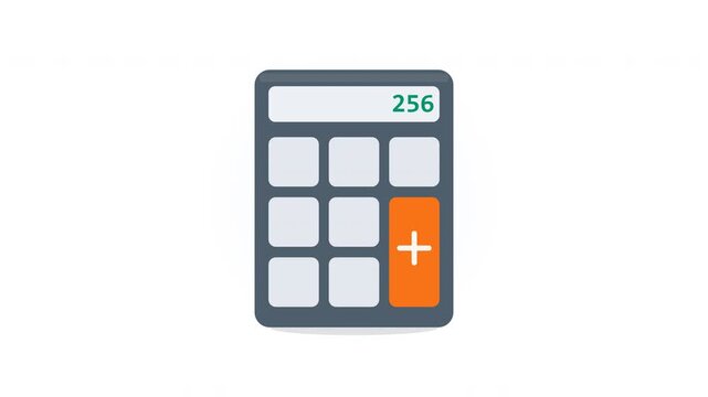 A modern digital calculator with a white background and a simple interface.