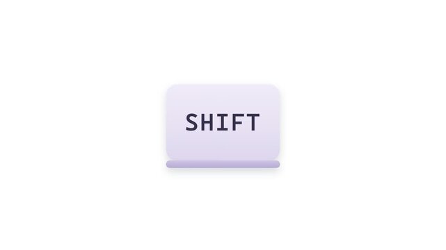 Keyboard key with the word SHIFT, digital illustration