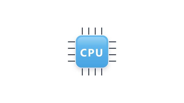 Central processing unit icon representing computer core technology and digital power