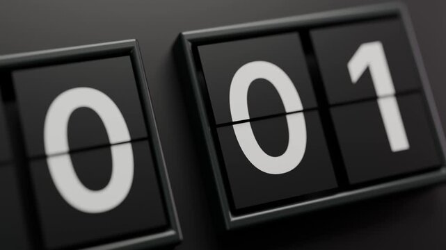 Flip clock countdown counter 5 second animation