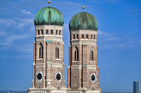 The Iconic Green Onion Domes of Frauenkirche in Munich, Germany