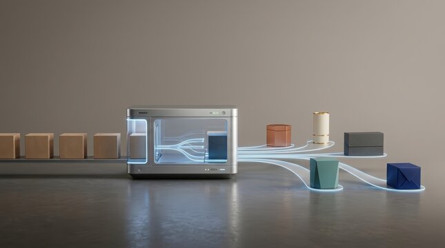 Conceptual visualization of artificial intelligence creating personalized customer experiences at scale