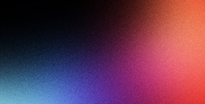 Grainy texture noise surface abstract glowing light blur gradient overlay on dark background for decoration banner header poster wallpaper design with red pink right warm halo