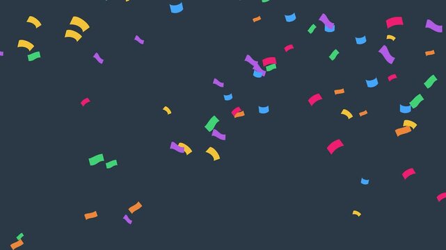 Vibrant multicolored confetti pieces falling against a dark background, perfect for festive celebrations and party designs