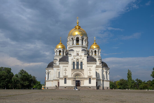 View on the ancient Voznesensky Cossack cathedral. Novocherkassk, Rostov region, Russia