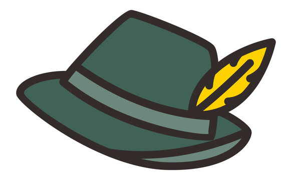 illustration of a green hat