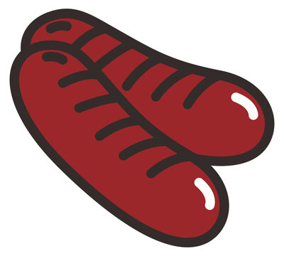 vector illustration of a sausage