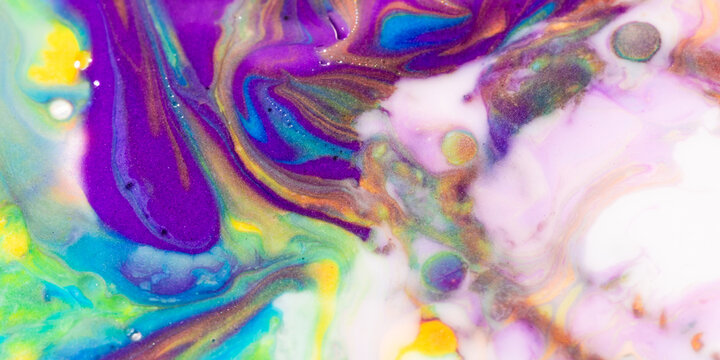 Colorful fluid art texture with swirling abstract background